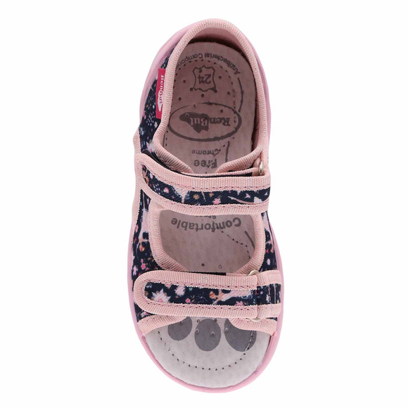 Kapcie dziecięce tekstylne sandałki na rzepy