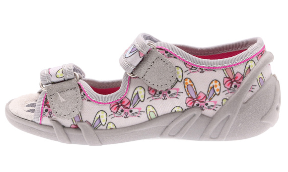 Kapcie dziecięce tekstylne sandałki na rzepy