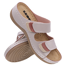 Klapki damskie casual profilaktyczne na rzepy