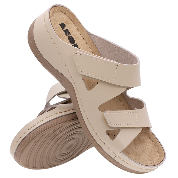 Klapki damskie casual profilaktyczne na rzepy