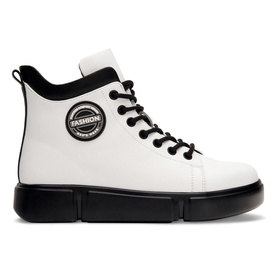 Botki zimowe niskie damskie sznurowane z zamkiem