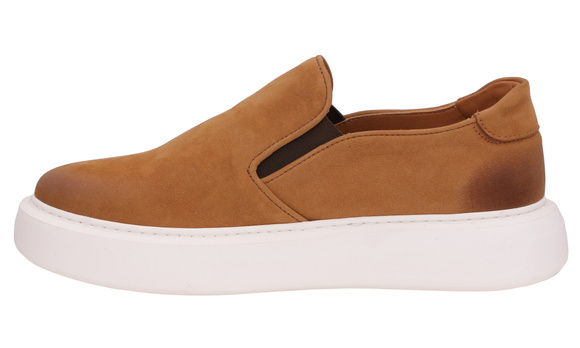 Obuwie męskie półbuty wsuwane z gumą