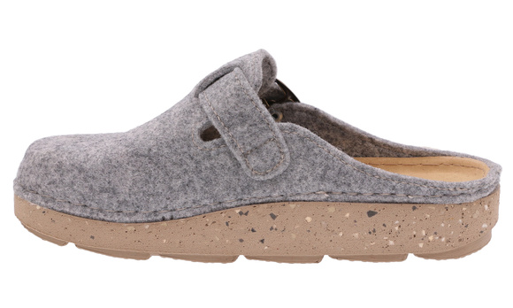 Kapcie damskie wygodne obuwie domowe Filc z klamrą