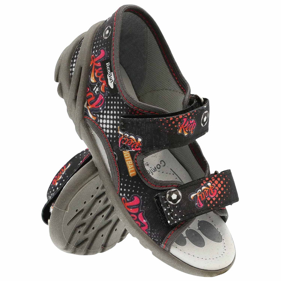 Kapcie dziecięce tekstylne sandałki na rzepy