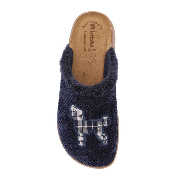 Kapcie damskie ciepłe obuwie domowe z motywem pieska