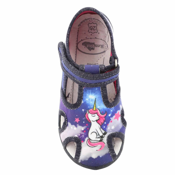 Kapcie dziecięce obuwie tekstylne na rzep