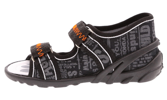 Kapcie dziecięce tekstylne sandałki na rzepy