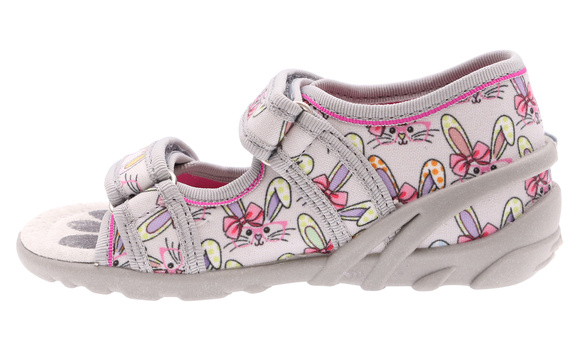 Kapcie dziecięce tekstylne sandałki na rzepy