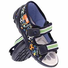 Kapcie dziecięce tekstylne sandałki na rzepy