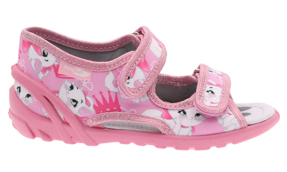 Kapcie dziecięce tekstylne sandałki na rzepy