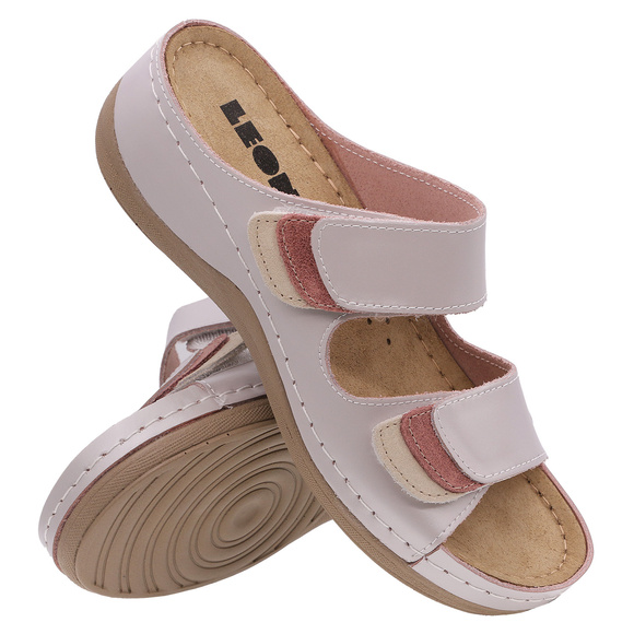 Klapki damskie casual profilaktyczne na rzepy