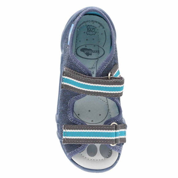 Kapcie dziecięce tekstylne sandałki na rzepy