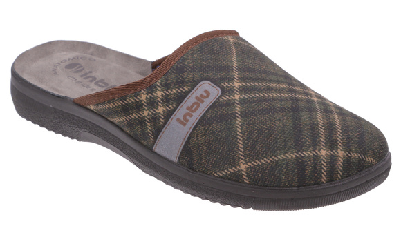 Kapcie męskie w kratę obuwie domowe