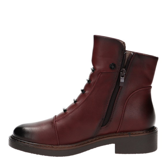 Botki zimowe damskie sznurowane z zamkiem