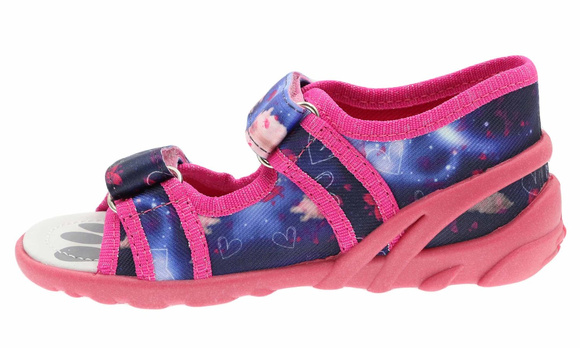 Kapcie dziecięce tekstylne sandałki na rzepy