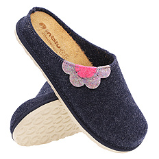 Kapcie damskie obuwie domowe filc / wyjmowana wkładka