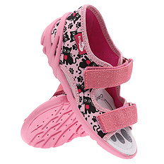 Kapcie dziecięce tekstylne sandałki na rzepy