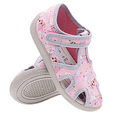 Kapcie dziecięce obuwie tekstylne na rzep