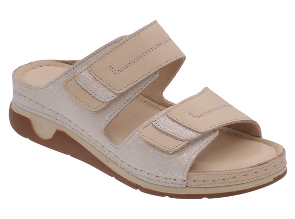 Klapki damskie profilaktyczne na rzepy wrażliwe stopy