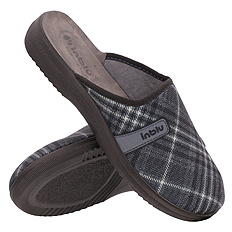 Kapcie męskie w kratę obuwie domowe