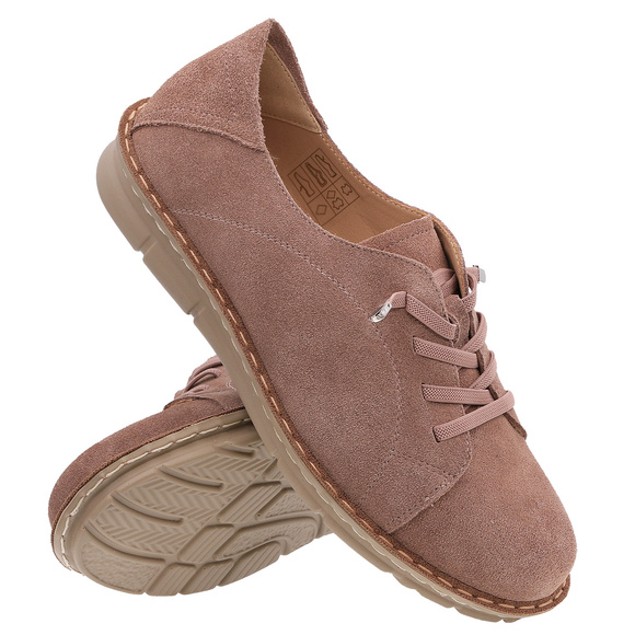 Obuwie damskie półbuty zamszowe