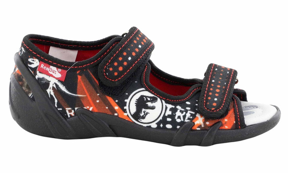 Kapcie dziecięce tekstylne sandałki na rzepy