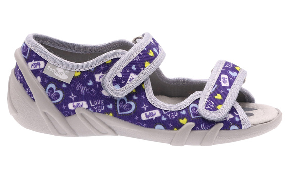 Kapcie dziecięce tekstylne sandałki na rzepy